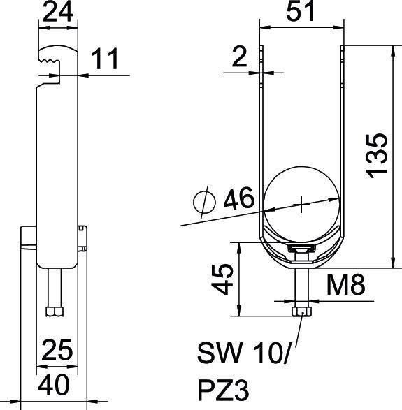 50 Stk. OBO Bettermann Bügelschelle BS-F2-K-46 FT