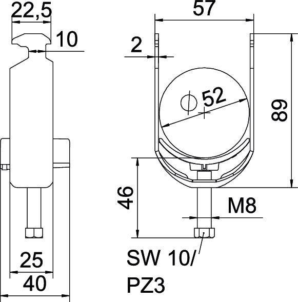 OBO Bettermann Bügelschelle BS-H1-K-52 ALU