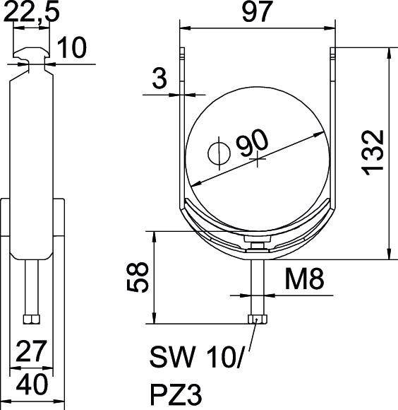 OBO Bettermann Bügelschelle BS-H1-K-90 FT