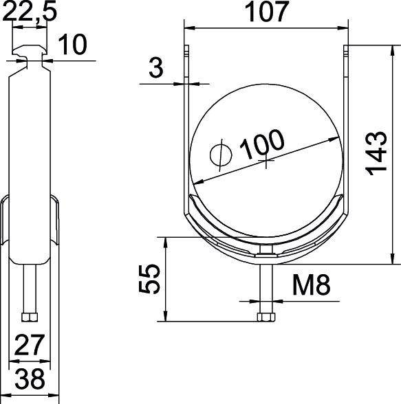 OBO Bettermann Bügelschelle BS-H1-M-100 FT