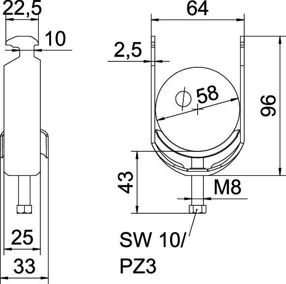 OBO Bettermann Bügelschelle BS-H1-M-58 A2