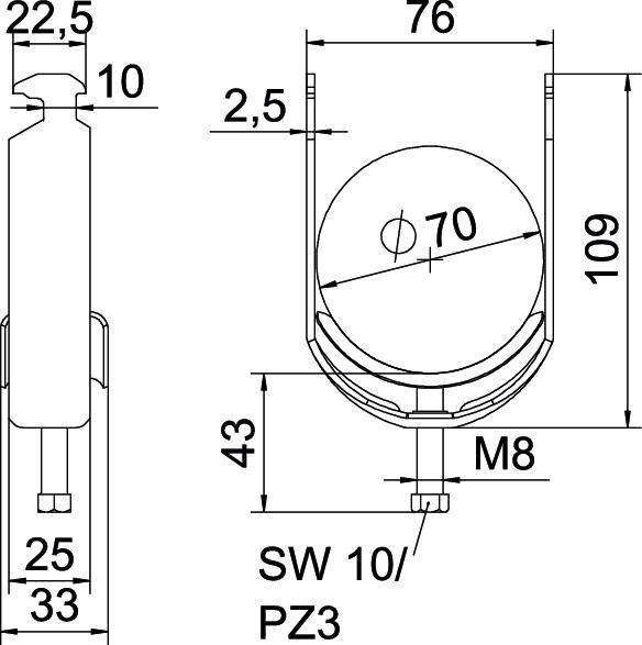 15 Stk. OBO Bettermann Bügelschelle BS-H1-M-70 A2