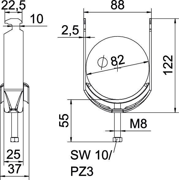 OBO Bettermann Bügelschelle BS-H1-M-82 FT
