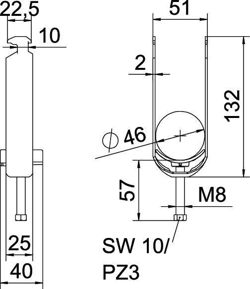 25 Stk. OBO Bettermann Bügelschelle BS-H2-K-46 A2