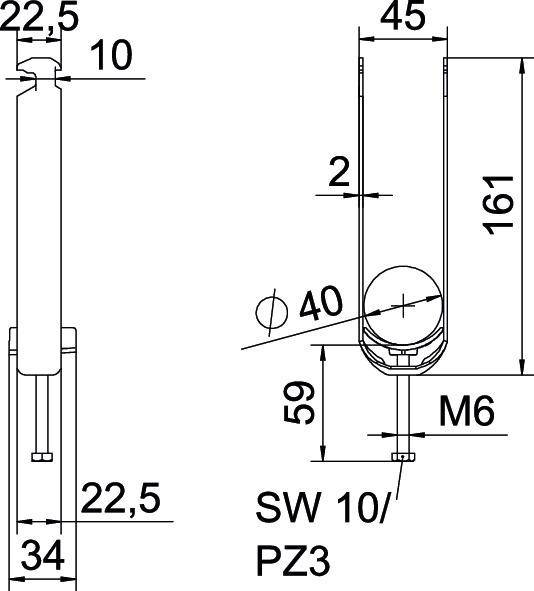 50 Stk. OBO Bettermann Bügelschelle BS-H3-K-40 FT