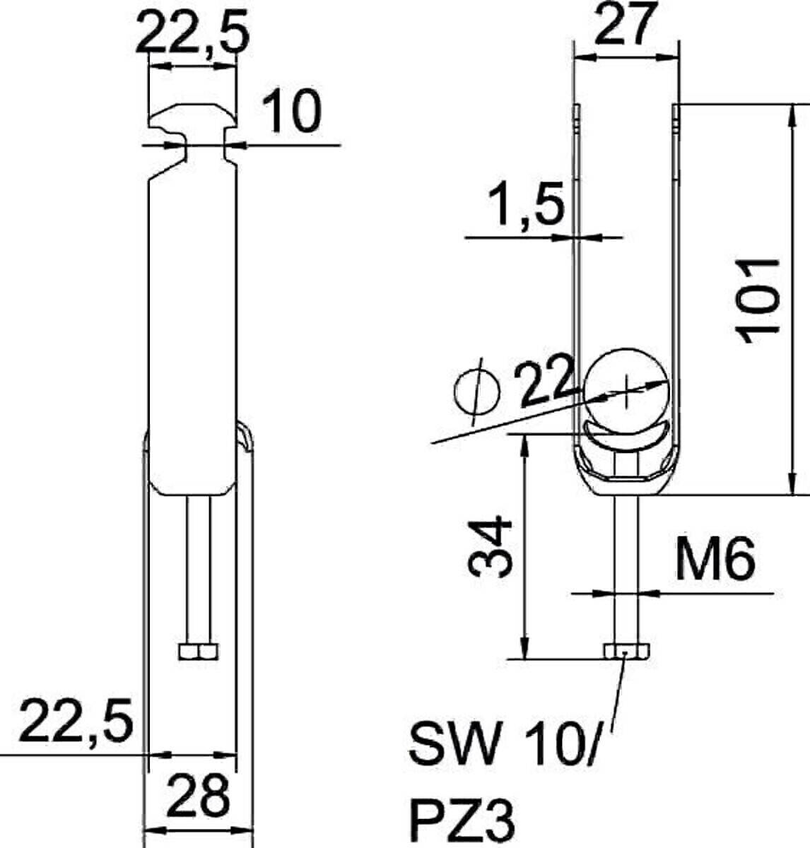 OBO Bettermann Bügelschelle BS-H3-M-22 FT