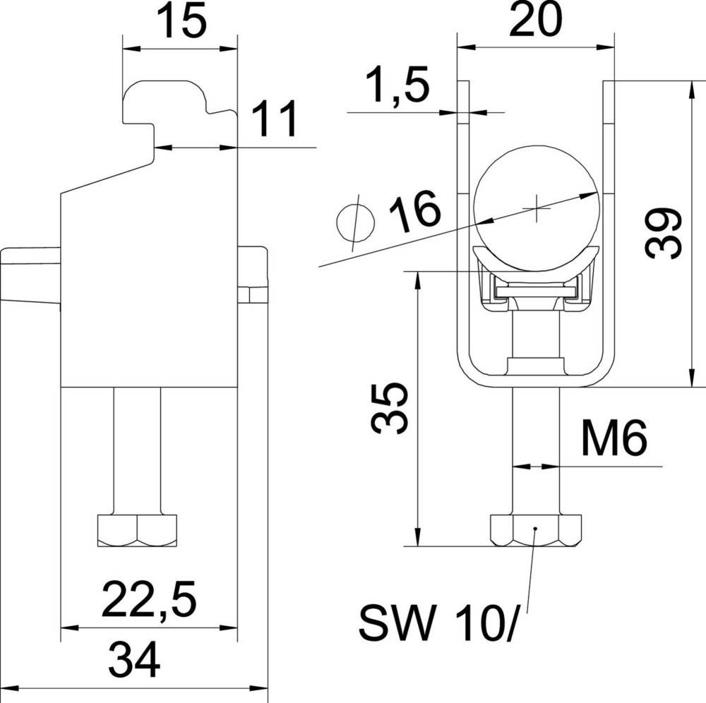 OBO Bettermann Bügelschelle BS-N1-K-16 A2