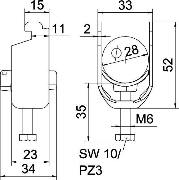 50 Stk. OBO Bettermann Bügelschelle BS-N1-K-28 A2