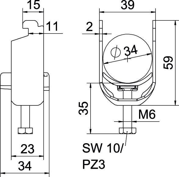50 Stk. OBO Bettermann Bügelschelle BS-N1-K-34 A2