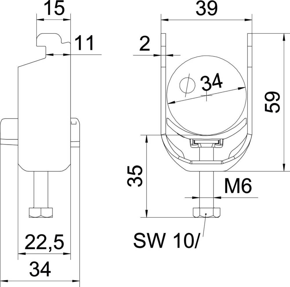 50 Stk. OBO Bettermann Bügelschelle BS-N1-K-34 A2