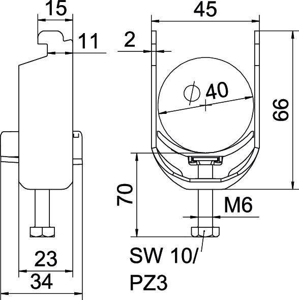 25 Stk. OBO Bettermann Bügelschelle BS-N1-K-40 A2