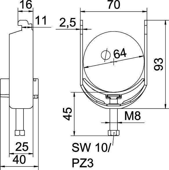 OBO Bettermann Bügelschelle BS-N1-K-64 FT