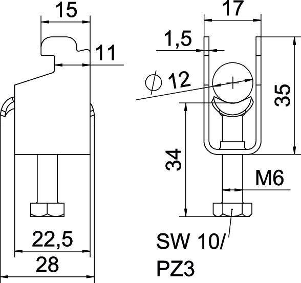 OBO Bettermann Bügelschelle BS-N1-M-12 FT