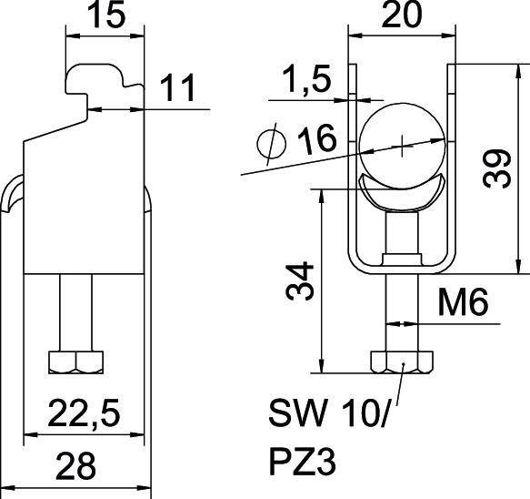 OBO Bettermann Bügelschelle BS-N1-M-16 FT