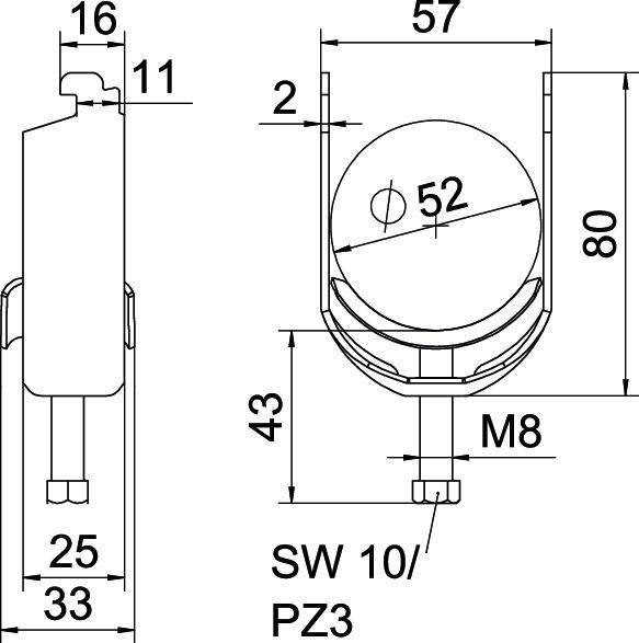 100 Stk. OBO Bettermann Bügelschelle BS-N1-M-52 FT