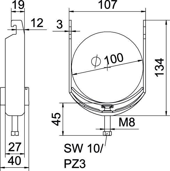 25 Stk. OBO Bettermann Bügelschelle BS-U1-K-100 FT
