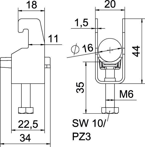 OBO Bettermann Bügelschelle BS-U1-K-16 FT