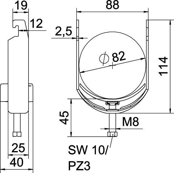 25 Stk. OBO Bettermann Bügelschelle BS-U1-K-82 FT