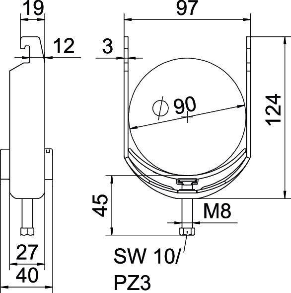 25 Stk. OBO Bettermann Bügelschelle BS-U1-K-90 FT