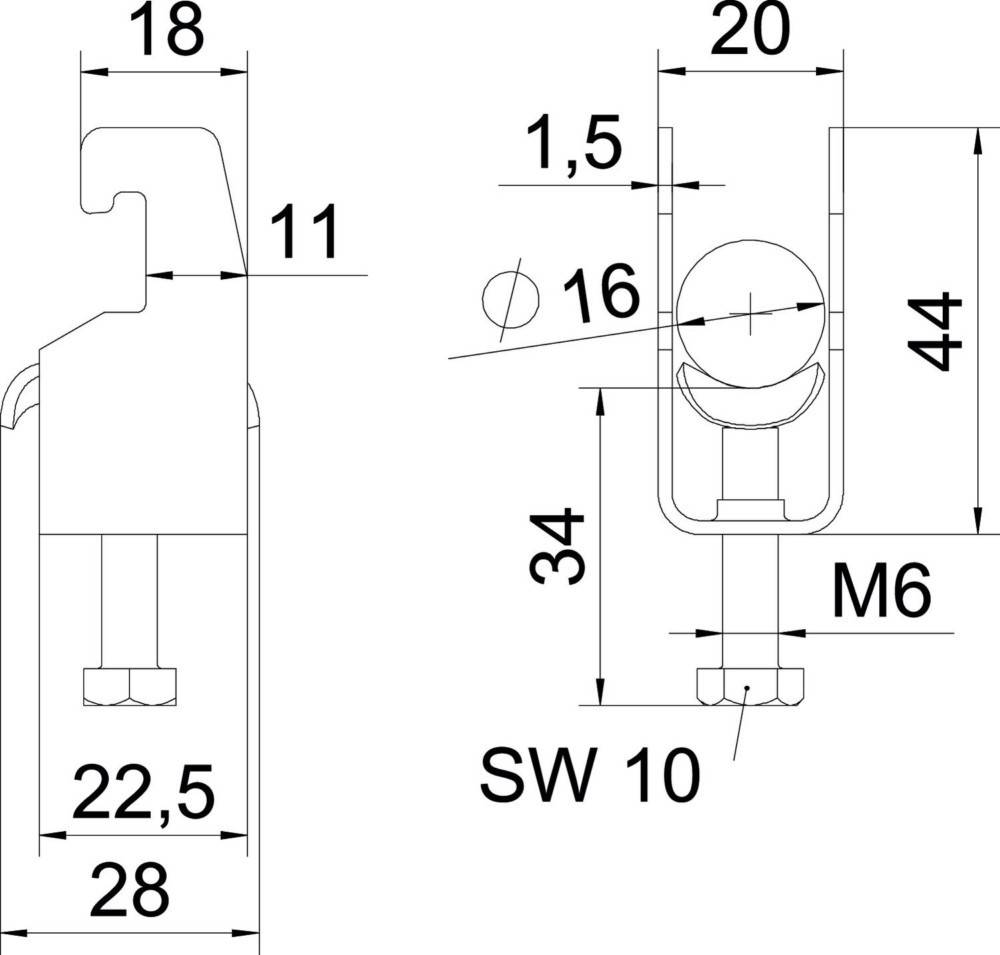 100 Stk. OBO Bettermann Bügelschelle BS-U1-M-16 A4
