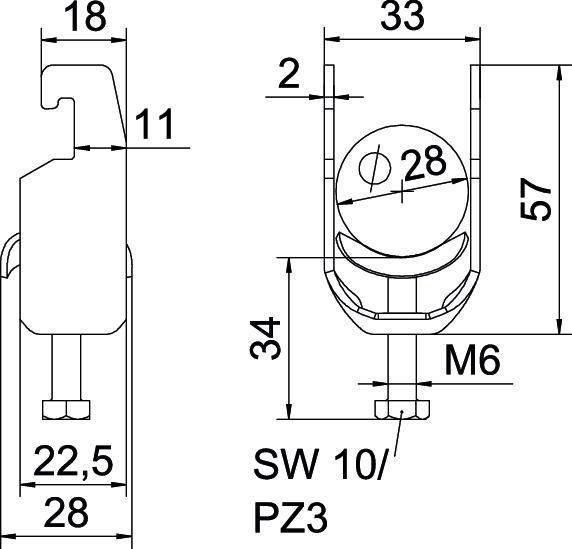 OBO Bettermann Bügelschelle BS-U1-M-28 A4