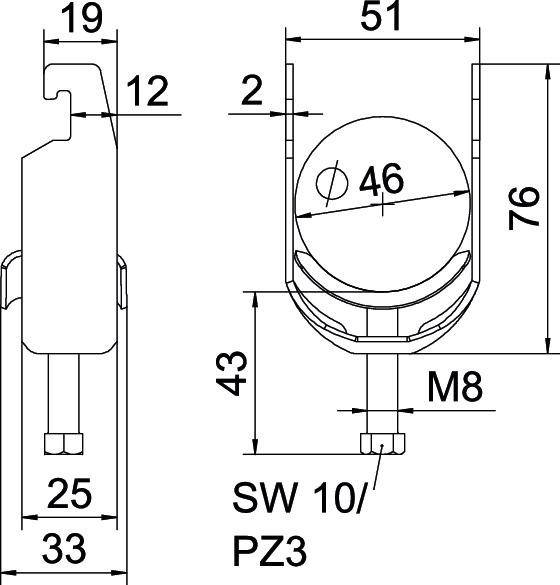 100 Stk. OBO Bettermann Bügelschelle BS-U1-M-46 A4