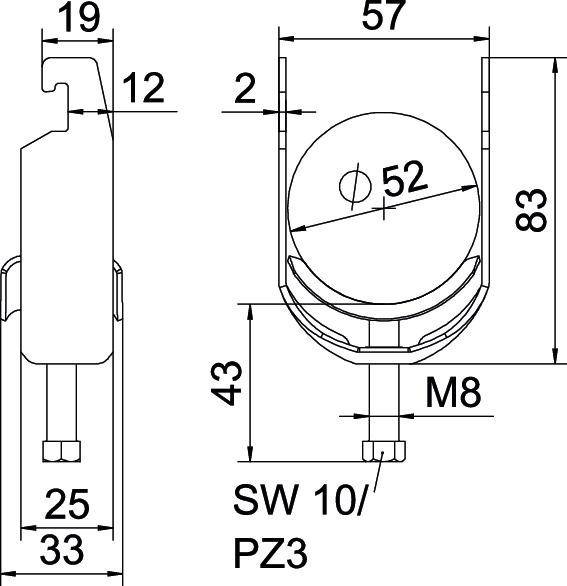 100 Stk. OBO Bettermann Bügelschelle BS-U1-M-52 A4