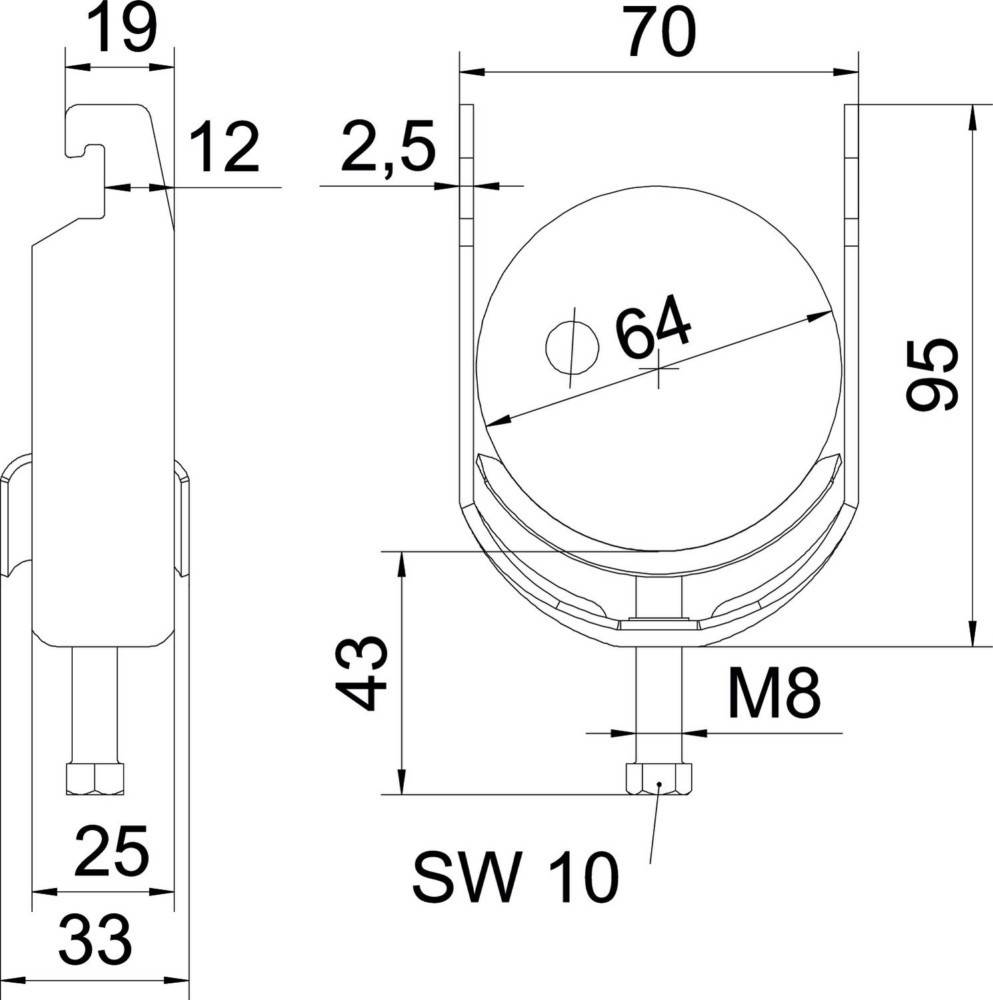 100 Stk. OBO Bettermann Bügelschelle BS-U1-M-64 A4