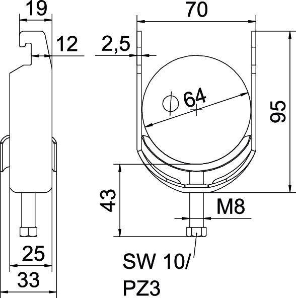100 Stk. OBO Bettermann Bügelschelle BS-U1-M-64 A4