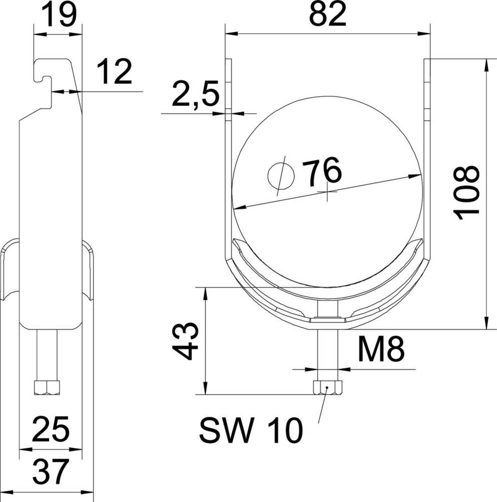 25 Stk. OBO Bettermann Bügelschelle BS-U1-M-76 A4