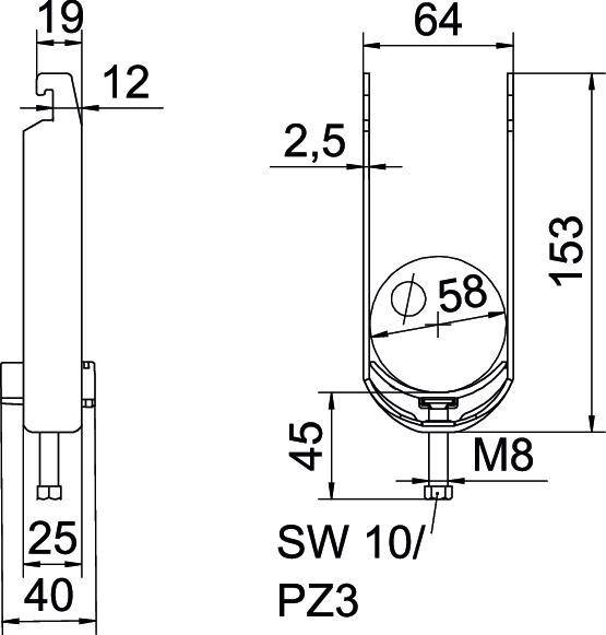 OBO Bettermann Bügelschelle BS-U2-K-58 FT