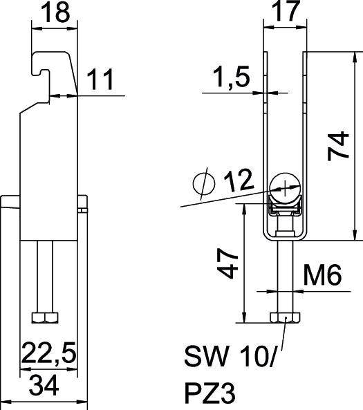50 Stk. OBO Bettermann Bügelschelle BS-U3-K-12 FT