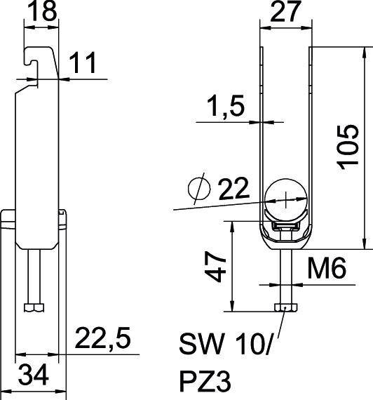 OBO Bettermann Bügelschelle BS-U3-K-22 FT