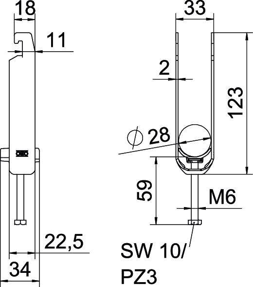 50 Stk. OBO Bettermann Bügelschelle BS-U3-K-28 FT