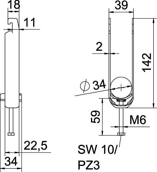 OBO Bettermann Bügelschelle BS-U3-K-34 FT