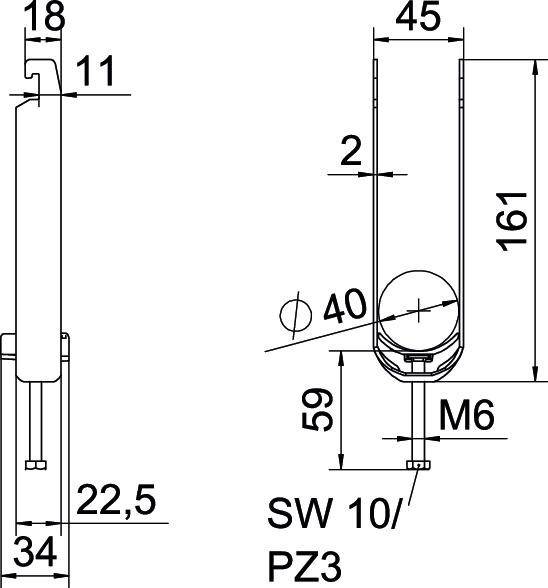 50 Stk. OBO Bettermann Bügelschelle BS-U3-K-40 FT