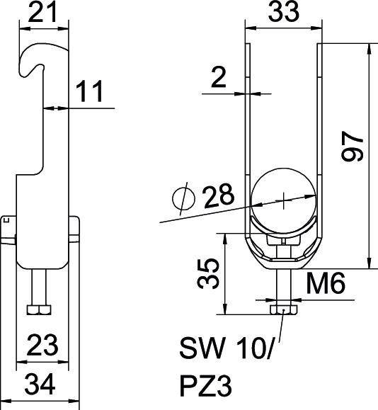 50 Stk. OBO Bettermann Bügelschelle BS-W1-K-28 A2