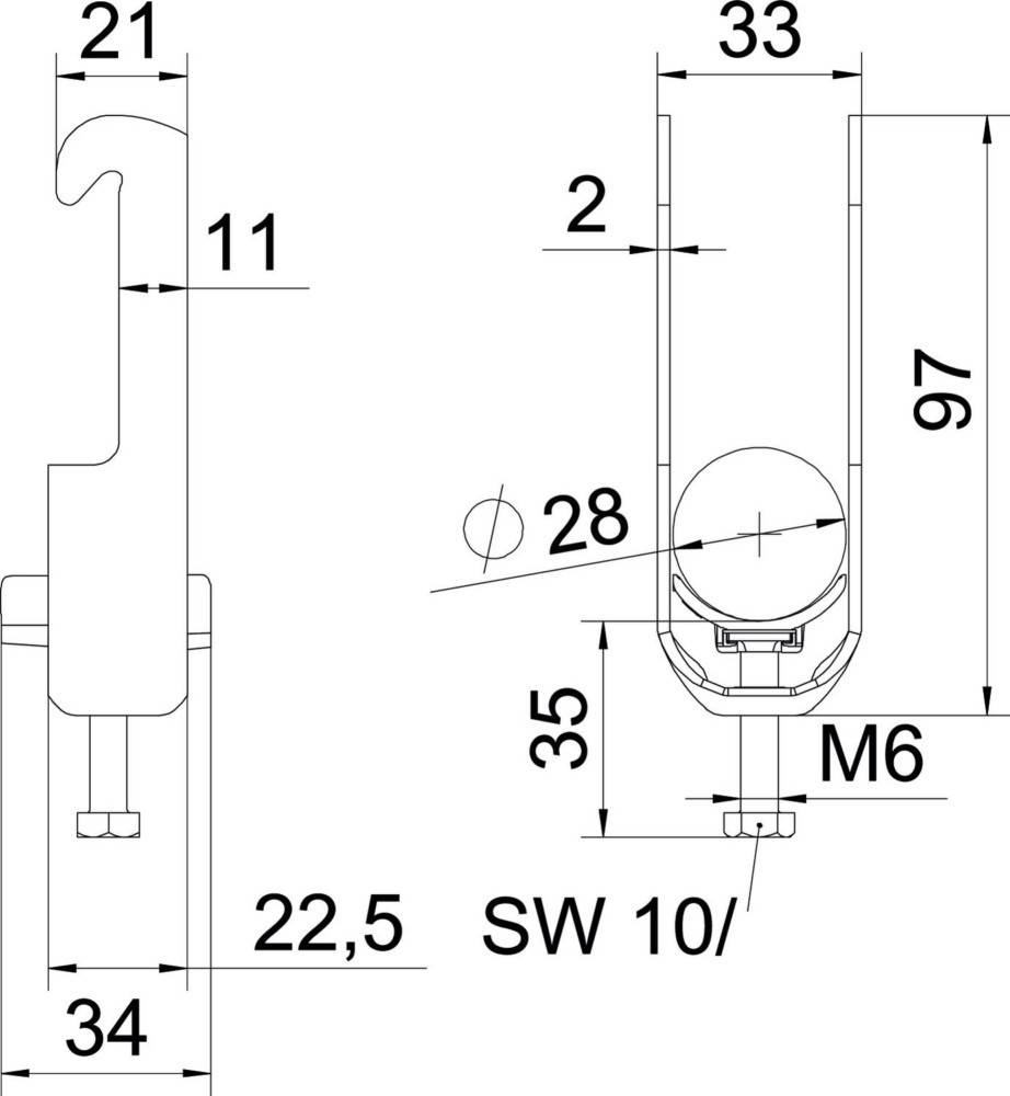 OBO Bettermann Bügelschelle BS-W1-K-28 ALU