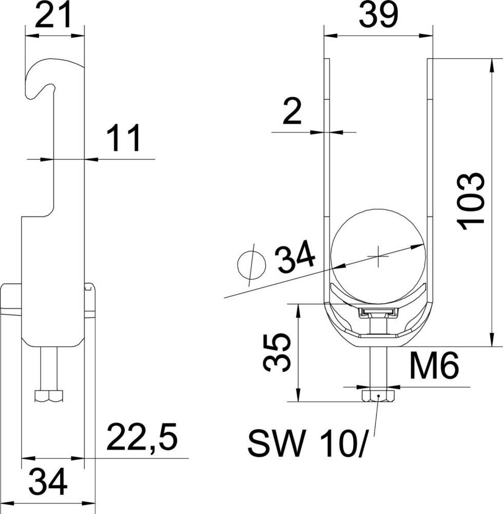50 Stk. OBO Bettermann Bügelschelle BS-W1-K-34 A2