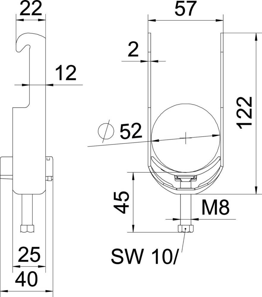 OBO Bettermann Bügelschelle BS-W1-K-52 ALU