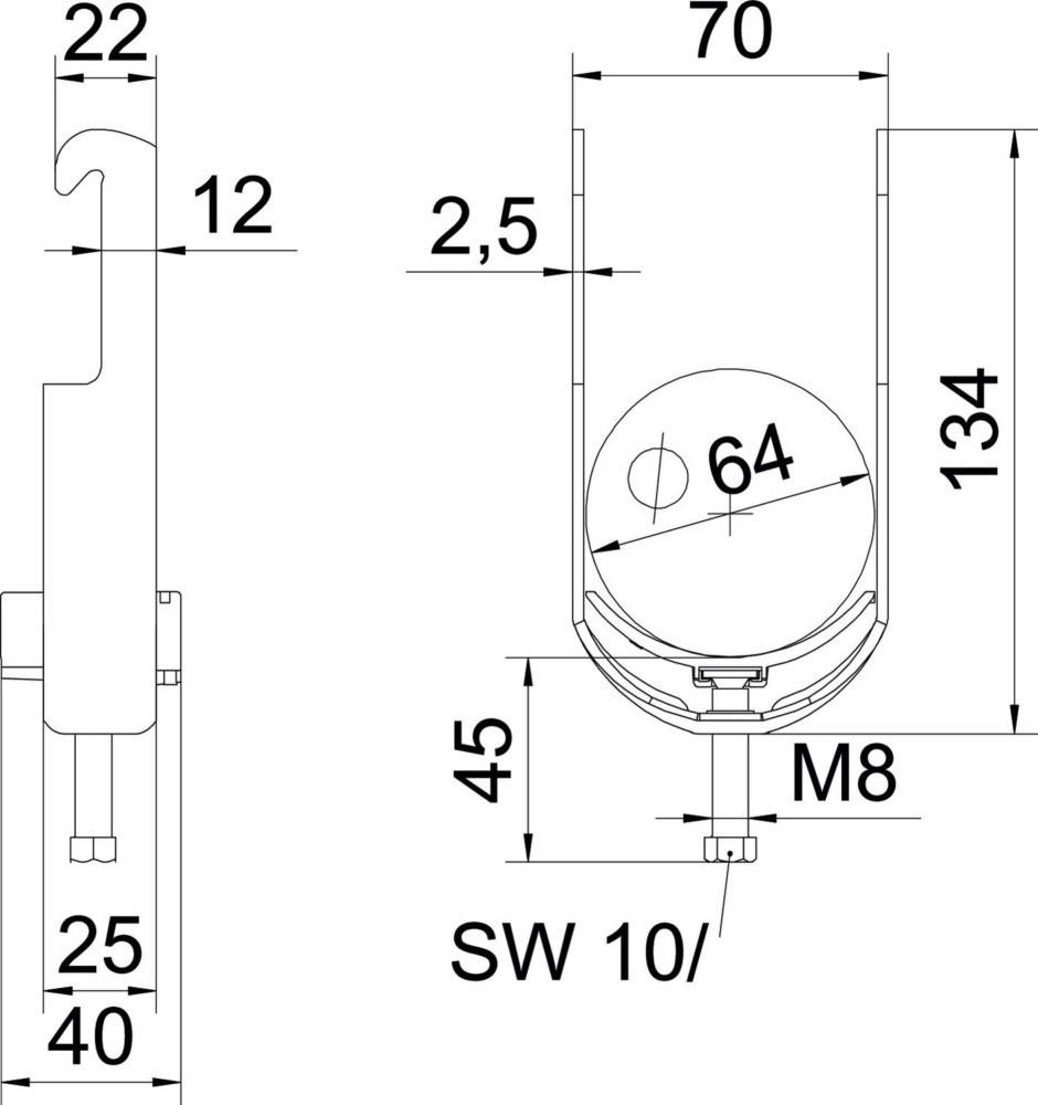 50 Stk. OBO Bettermann Bügelschelle BS-W1-K-64 ALU