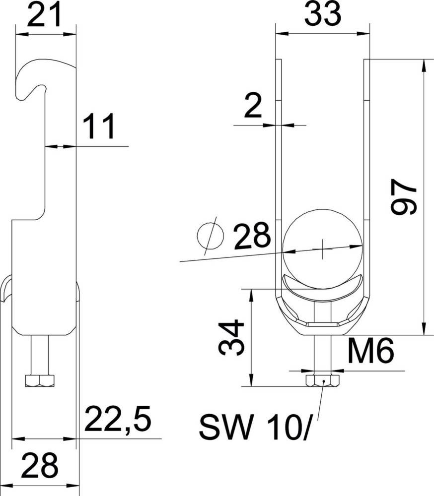 100 Stk. OBO Bettermann Bügelschelle BS-W1-M-28 A2