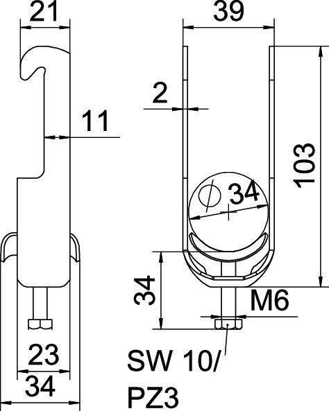 100 Stk. OBO Bettermann Bügelschelle BS-W1-M-34 A2