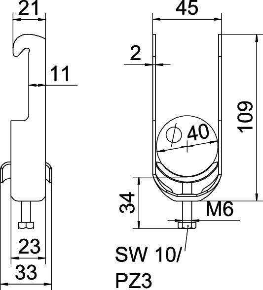 100 Stk. OBO Bettermann Bügelschelle BS-W1-M-40 A2
