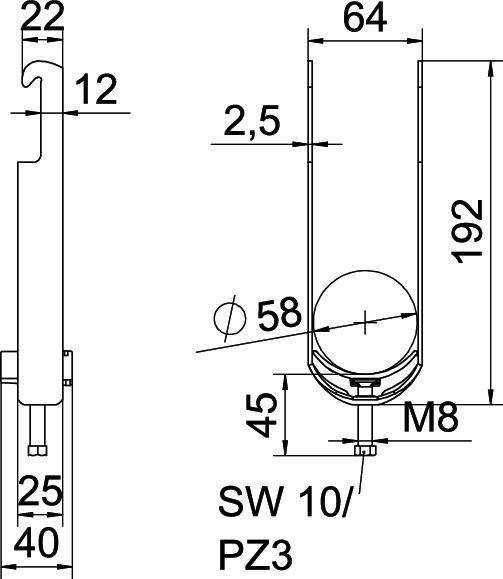 25 Stk. OBO Bettermann Bügelschelle BS-W2-K-58 FT