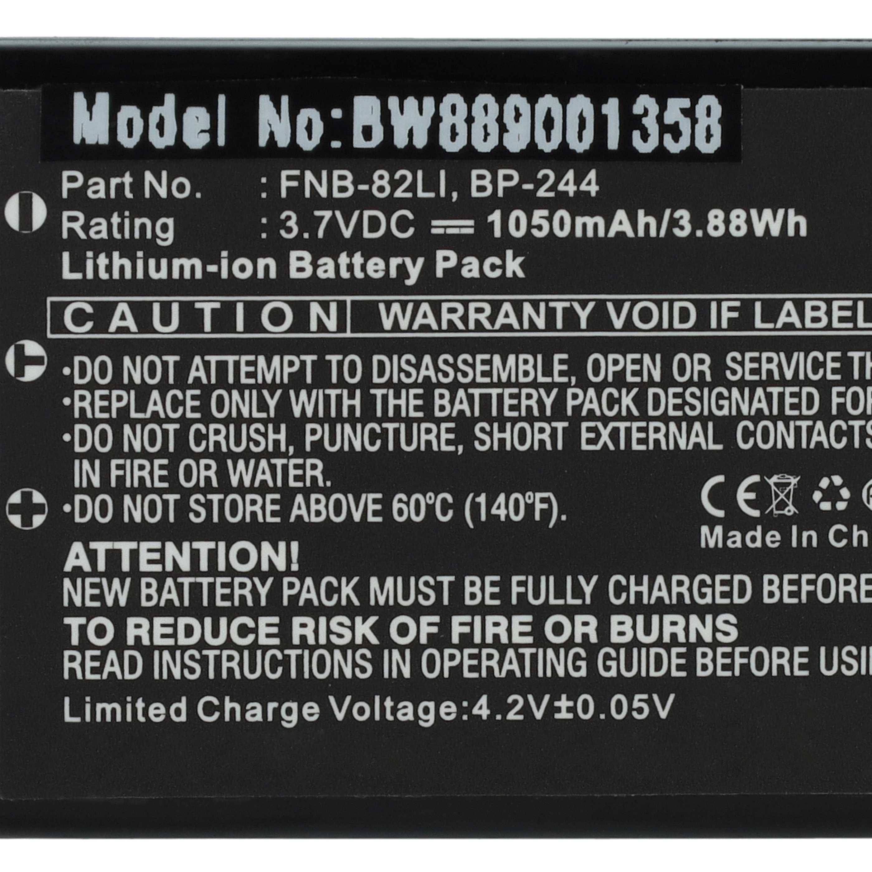 vhbw 5x Akku kompatibel mit SystemGear MET-1000-101-00, MET-1000 Funkgerät, Walkie Talkie (1050 mAh, 3,7 V, Li-Ion)