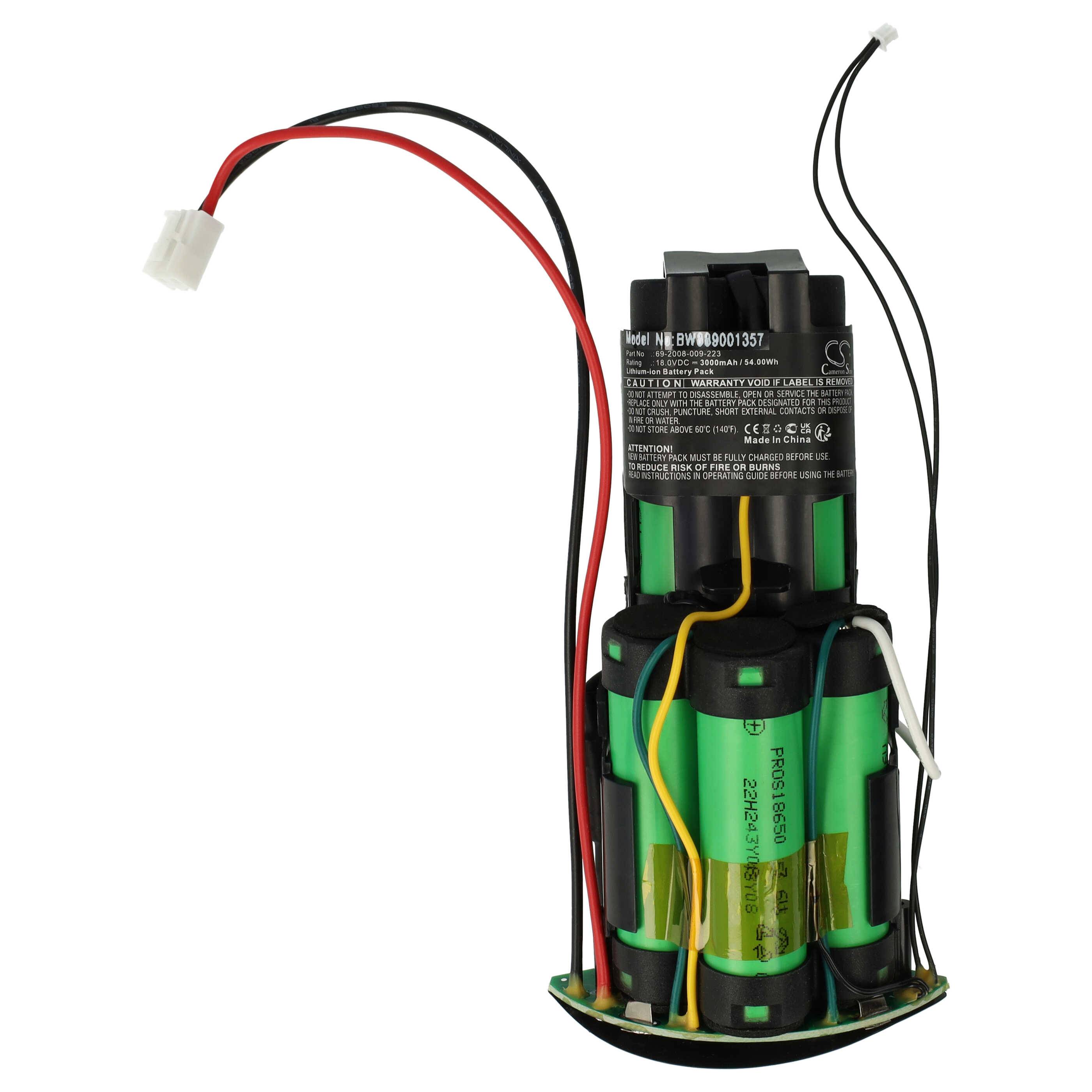 vhbw Akku kompatibel mit Philips FC6163/02RU, FC6164/02RU Staubsauger Grün Schwarz (3000mAh, 18V, Li-Ion)