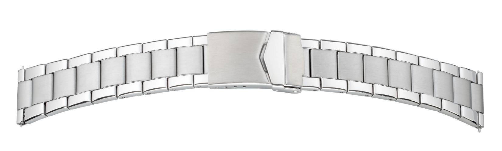 SELVA Quick-Release Metallband, Uhrenarmband aus Edelstahl, poliert, satiniert