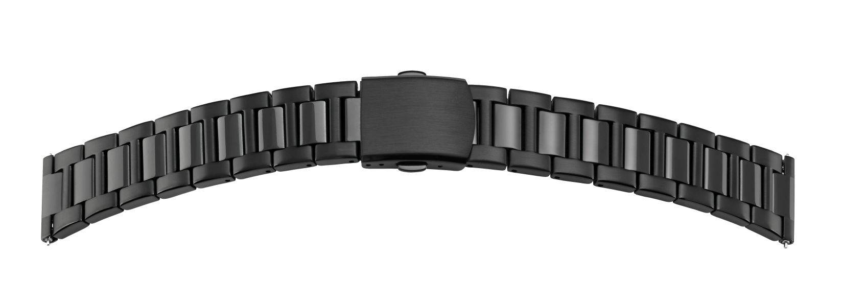 SELVA Quick-Release Metallband, Uhrenarmband aus Edelstahl, mit Faltschließe
