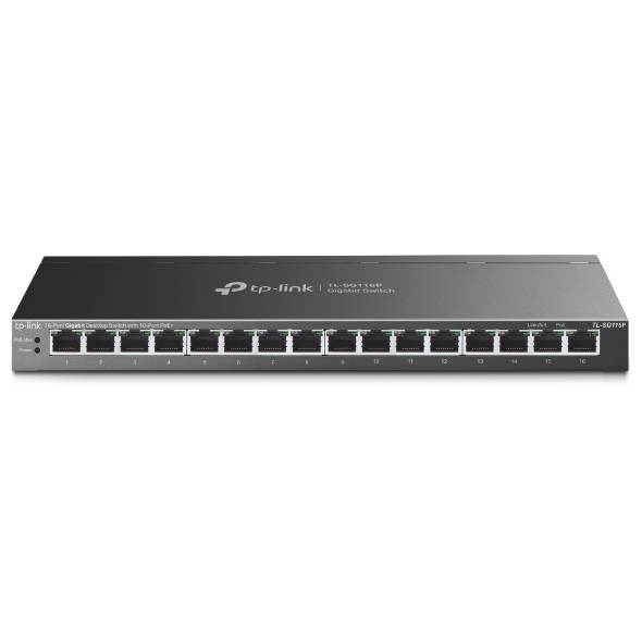 TP-LINK TL-SG116P V1 - Switch - unmanaged - 16 x 10/100/1000 (PoE+)